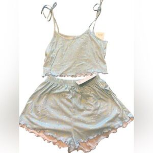 NWT ROMWE pajama set. Size small. Light blue.